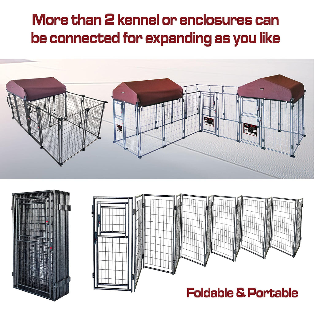 8' x 4' x 5' Outdoor Dog Kennel with Roof Cover P67102