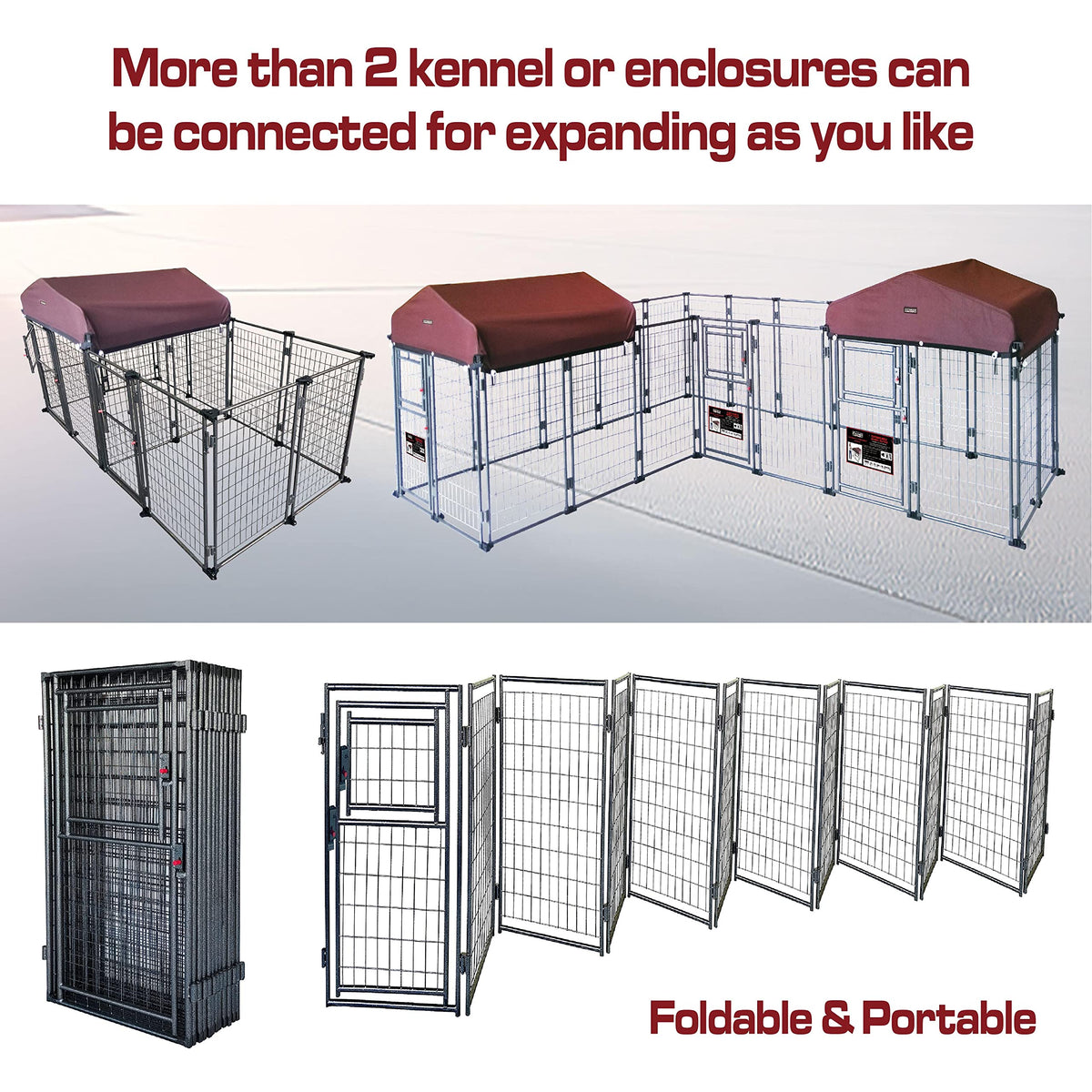 8' x 4' x 5' Outdoor Dog Kennel with Roof Cover P67102