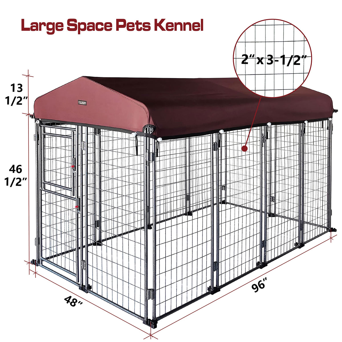 8' x 4' x 5' Outdoor Dog Kennel with Roof Cover P67102