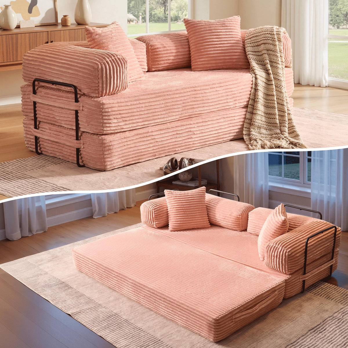 81" Folding Sofa Bed Convertible Floor Futon Lounger U773488