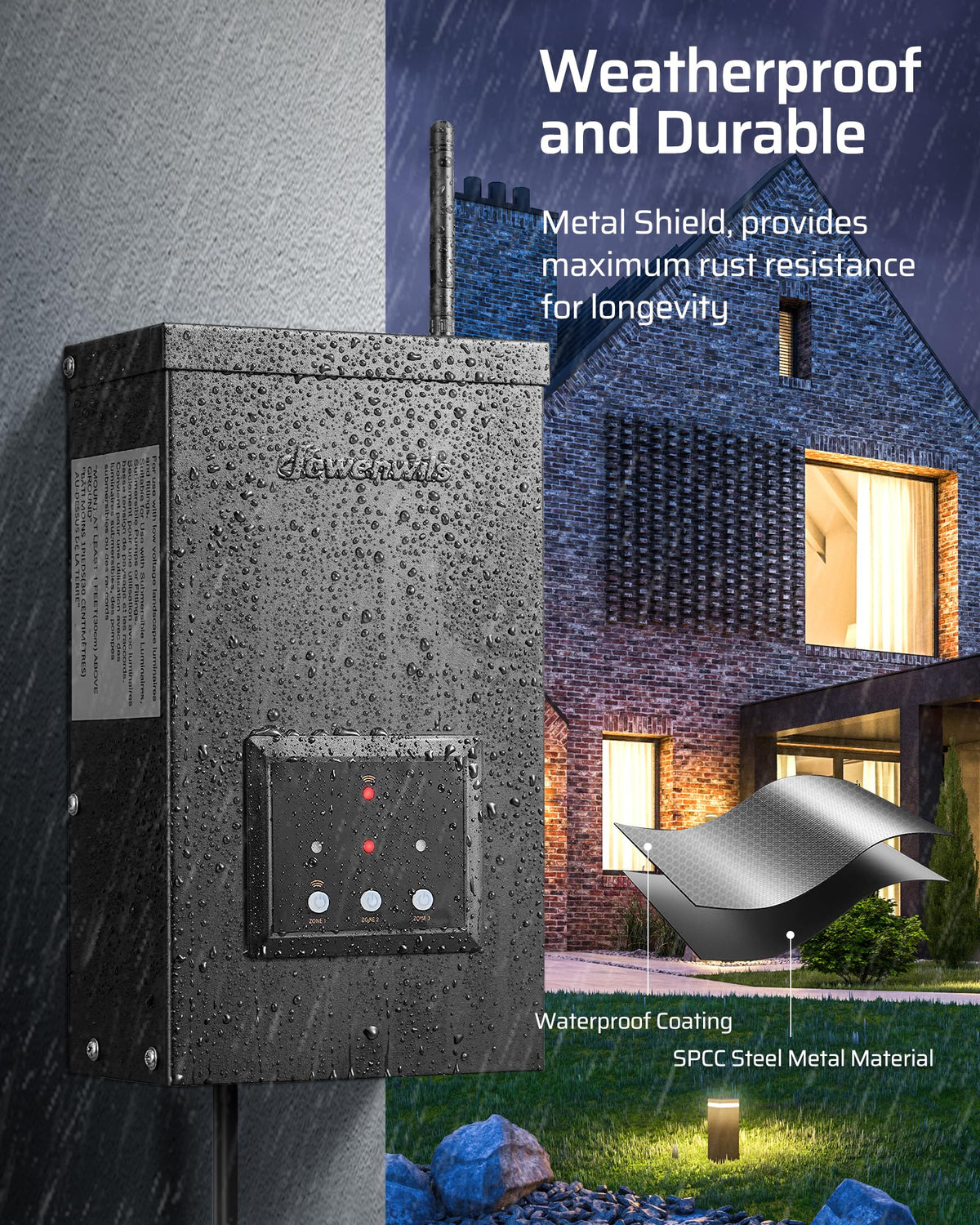 200W Wi-Fi Low Voltage Landscape Transformer S3135