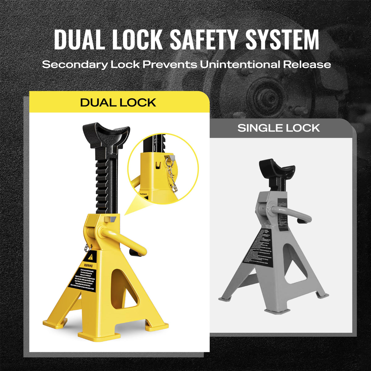 3 Ton Heavy Duty Jack Stands 1 Pair Y657