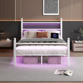 White Full Size Bed Frame with Headboard and Footboard A950