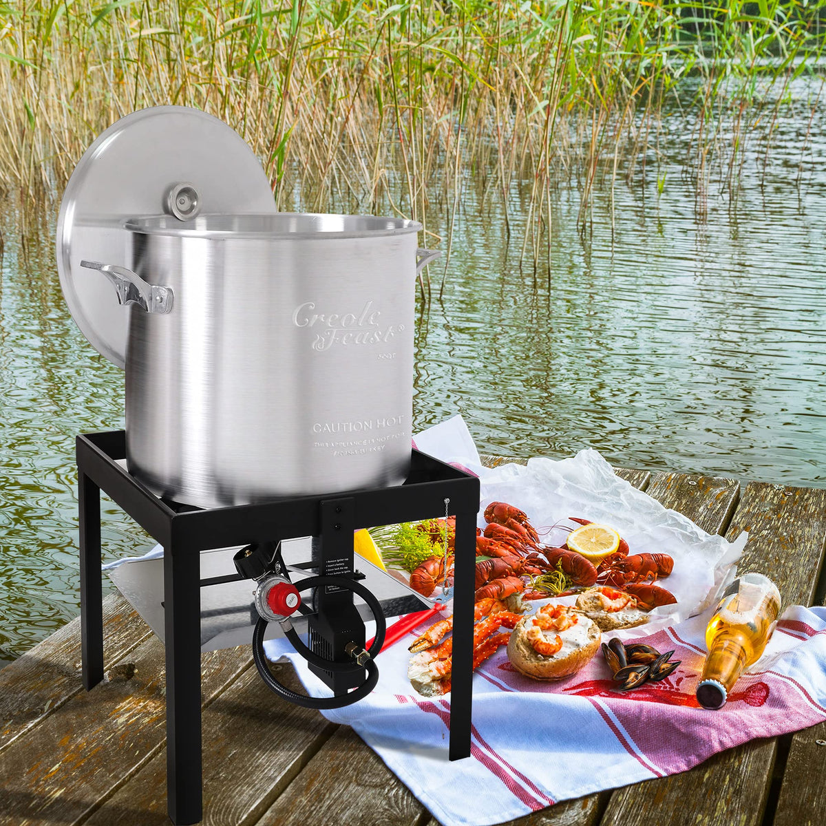 60 Qt. Seafood Boil Pot with Basket and Burner X731612