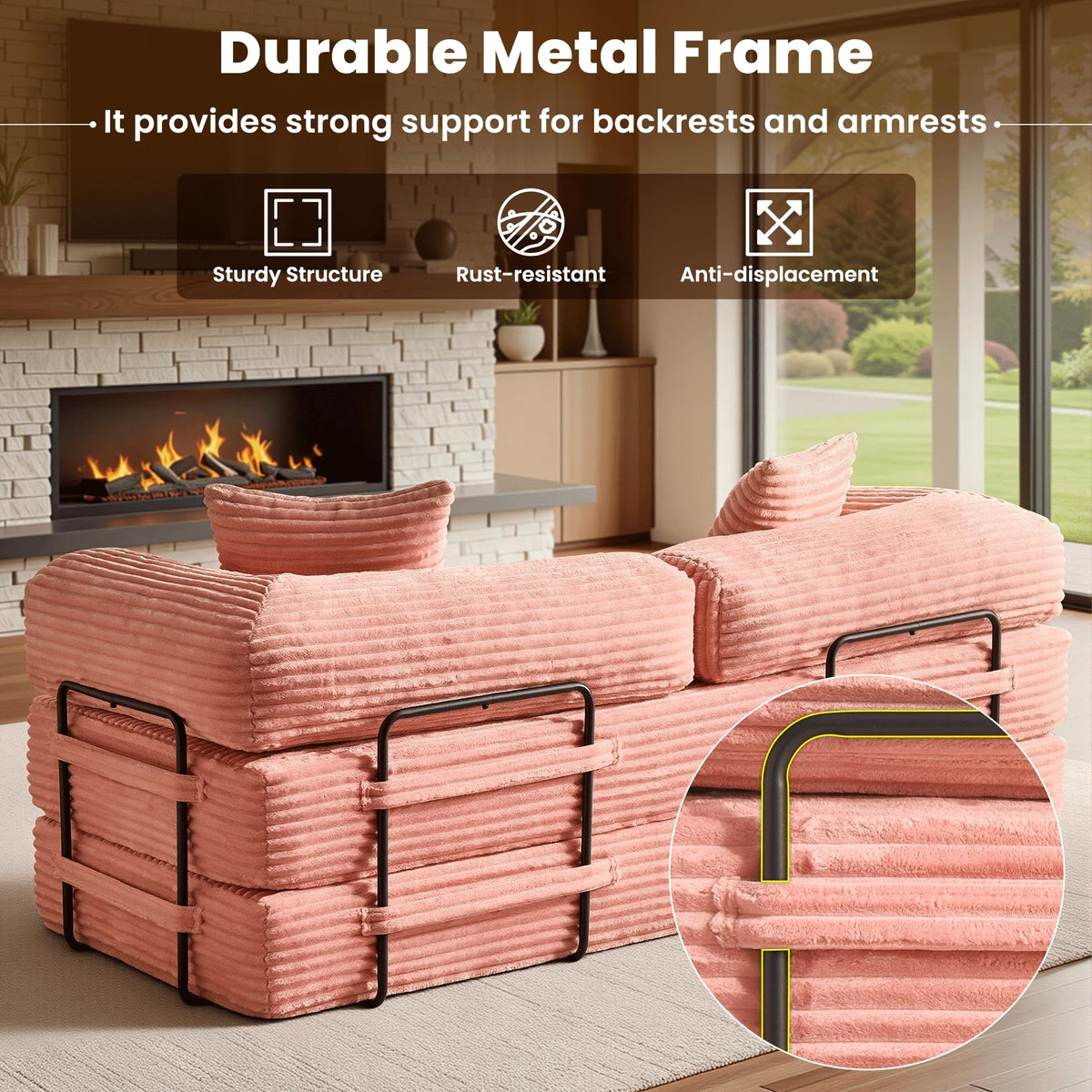 81" Folding Sofa Bed Convertible Floor Futon Lounger U773488